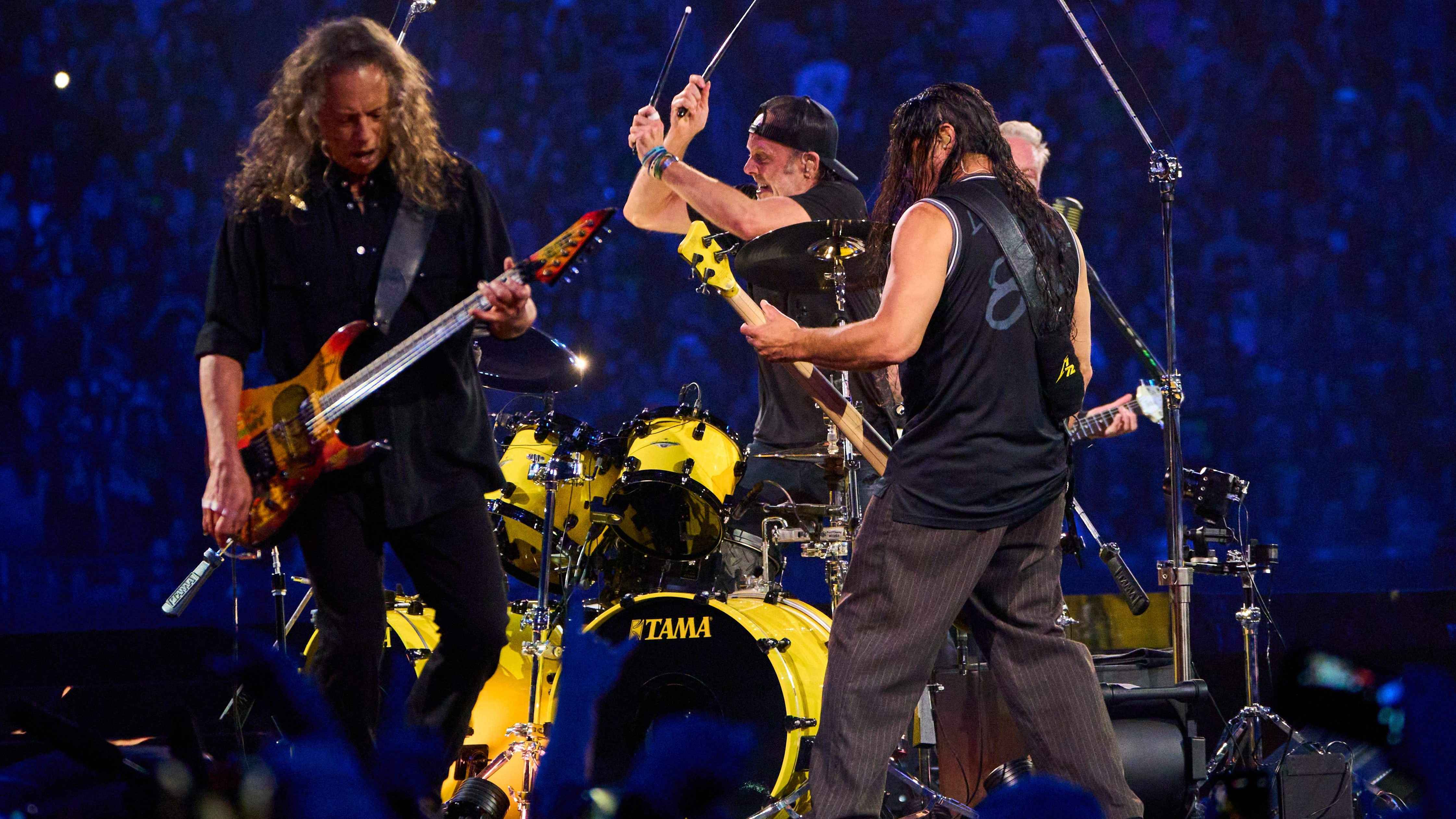 Bieten den Fans wechselnde Setlists: Metallica, hier bei einem Konzert am 9. September 2023 im kalifornischen Glendale.