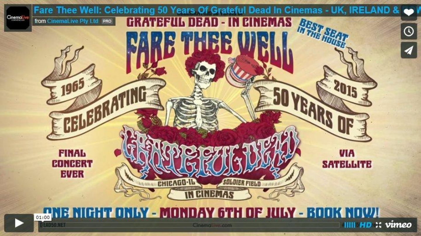 Wird weltweit in Kinos übertragen: das letzte Konzert von Grateful Dead