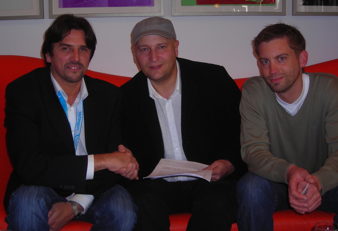 Neue Partner: Manlio Celotti (Neo), Shaun Baker und Sebastian Wolter (beide Uptunes)