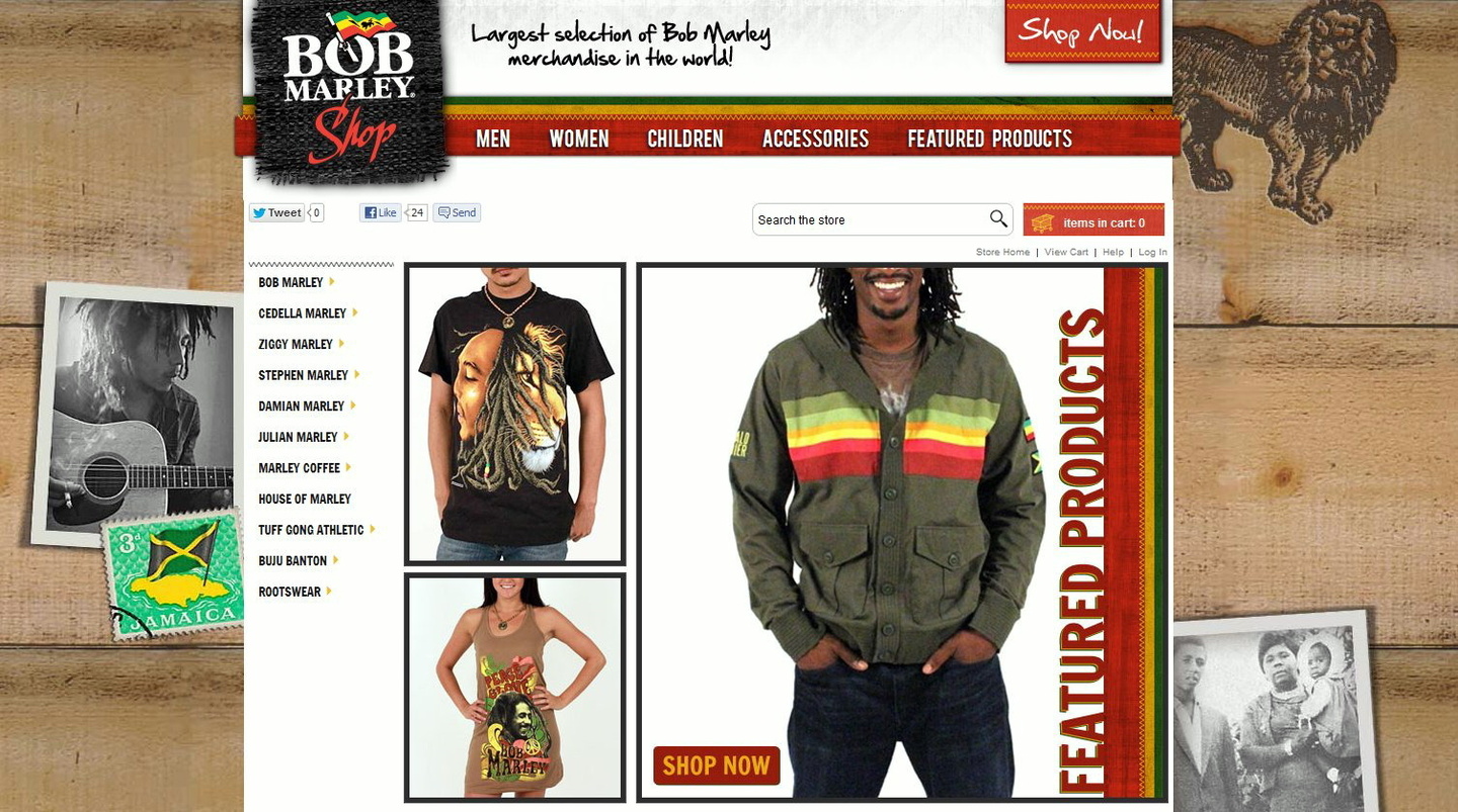 Wird nun von Bravado vermarktet: Merch-Bekleidung von Bob Marley