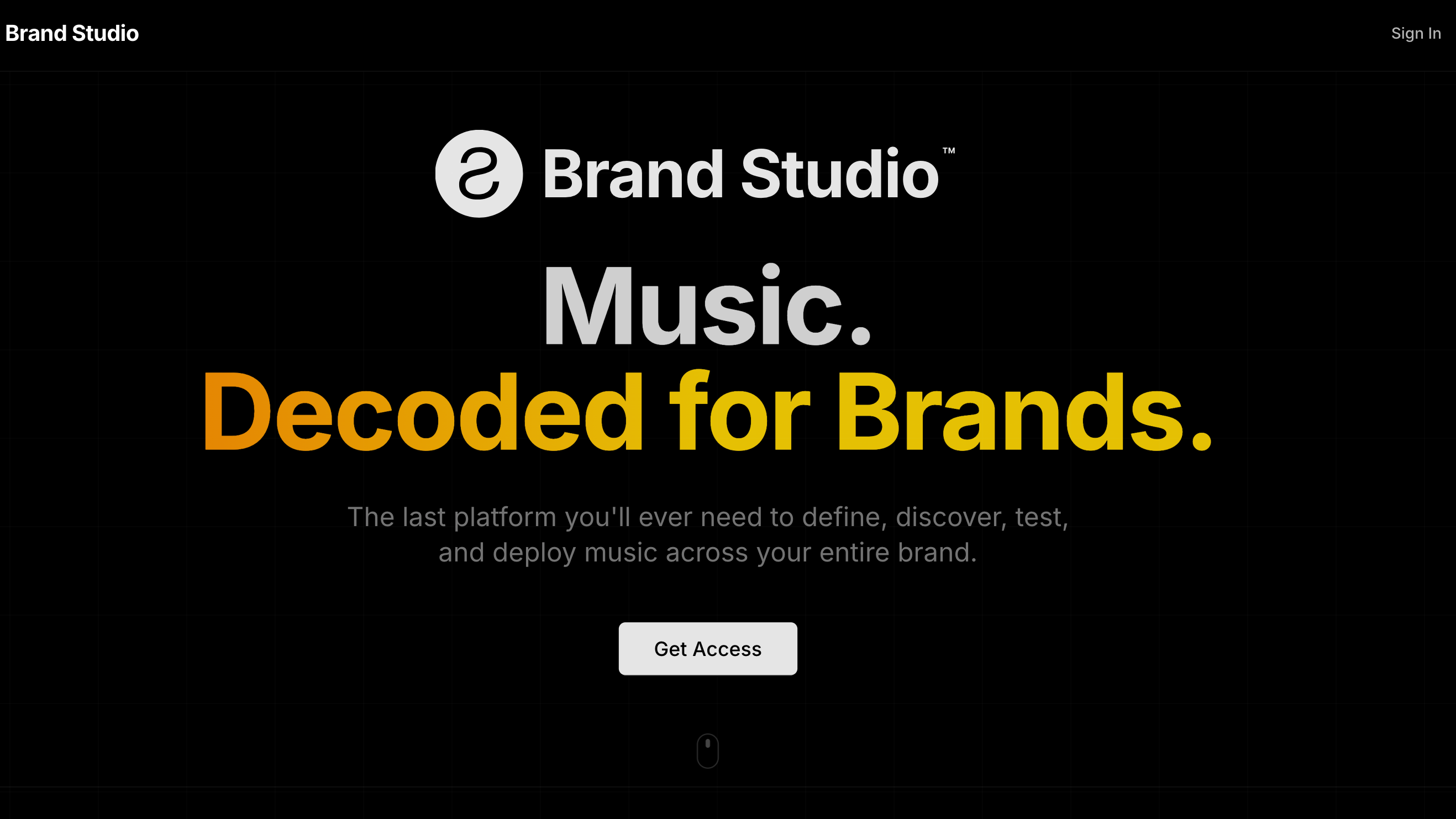 Will Werbemusik für Kund:innen analysieren: Brand Studio.