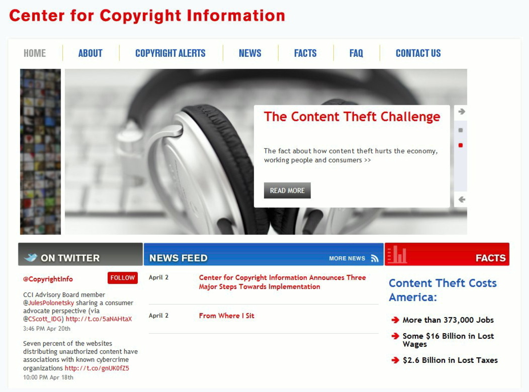 Noch im Aufklärungsmodus: Die Webseiten des Center for Copyright Information (CCI)