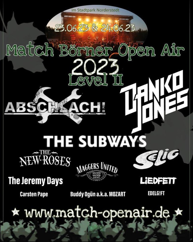 Kündigt die zweite Ausgabe des Festivals an: das Plakat zum Match Börner Open Air 2023
