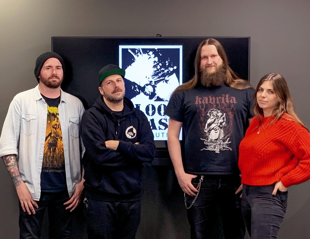 Richten sich mit Blood Blast Distribution an DIY-Metaller (von links): Bryce Lucien, Jerome Riera, David Kaiser und Myriam Silberstein