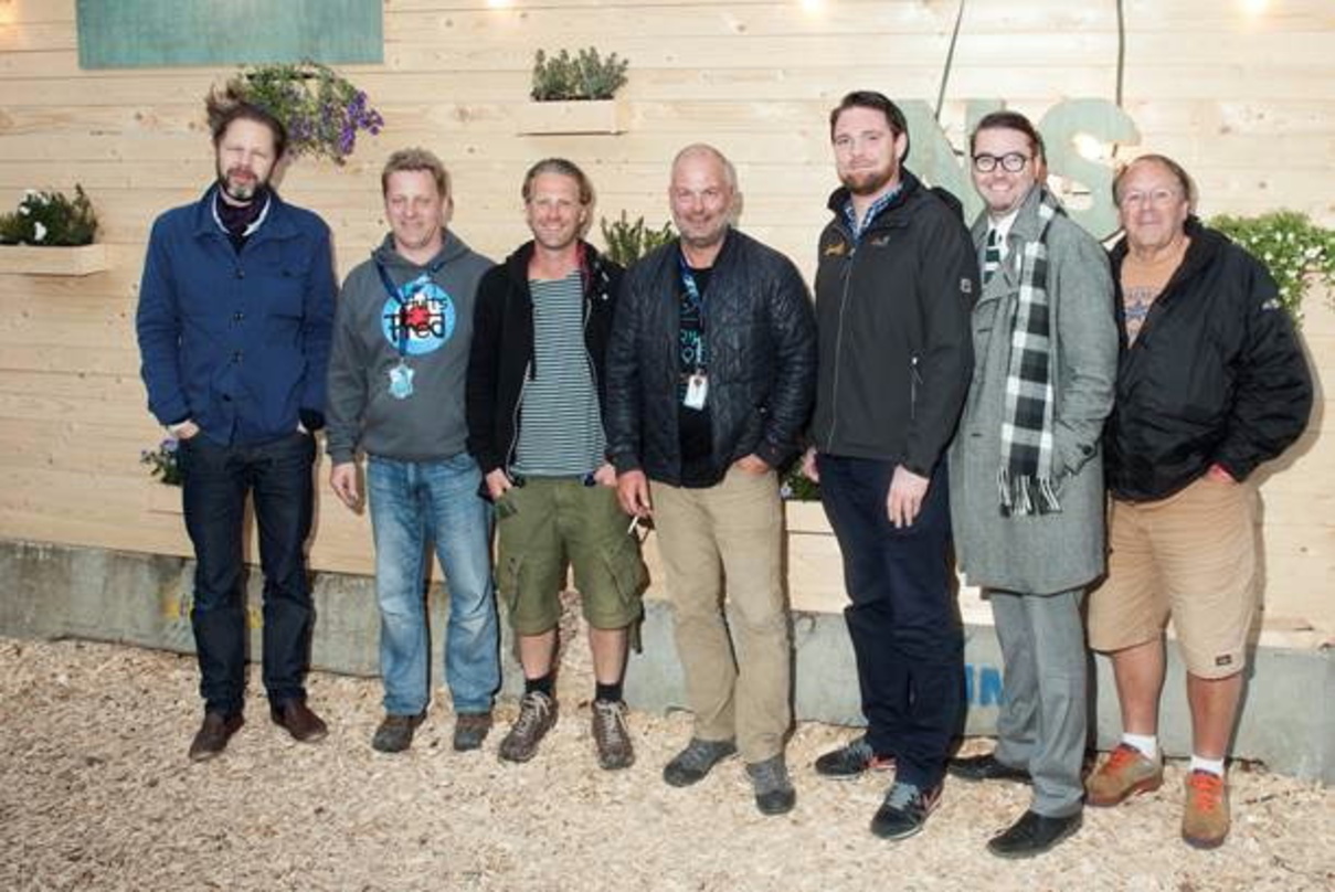 Trafen sich beim Northside Festival im dänischen Århus (von links): Mads Sörensen (Beatbox), Folkert Koopmans (FKP Scorpio), Flemming Myllerup, Brian Nielsen (beide Skandinavian), Stephan ...