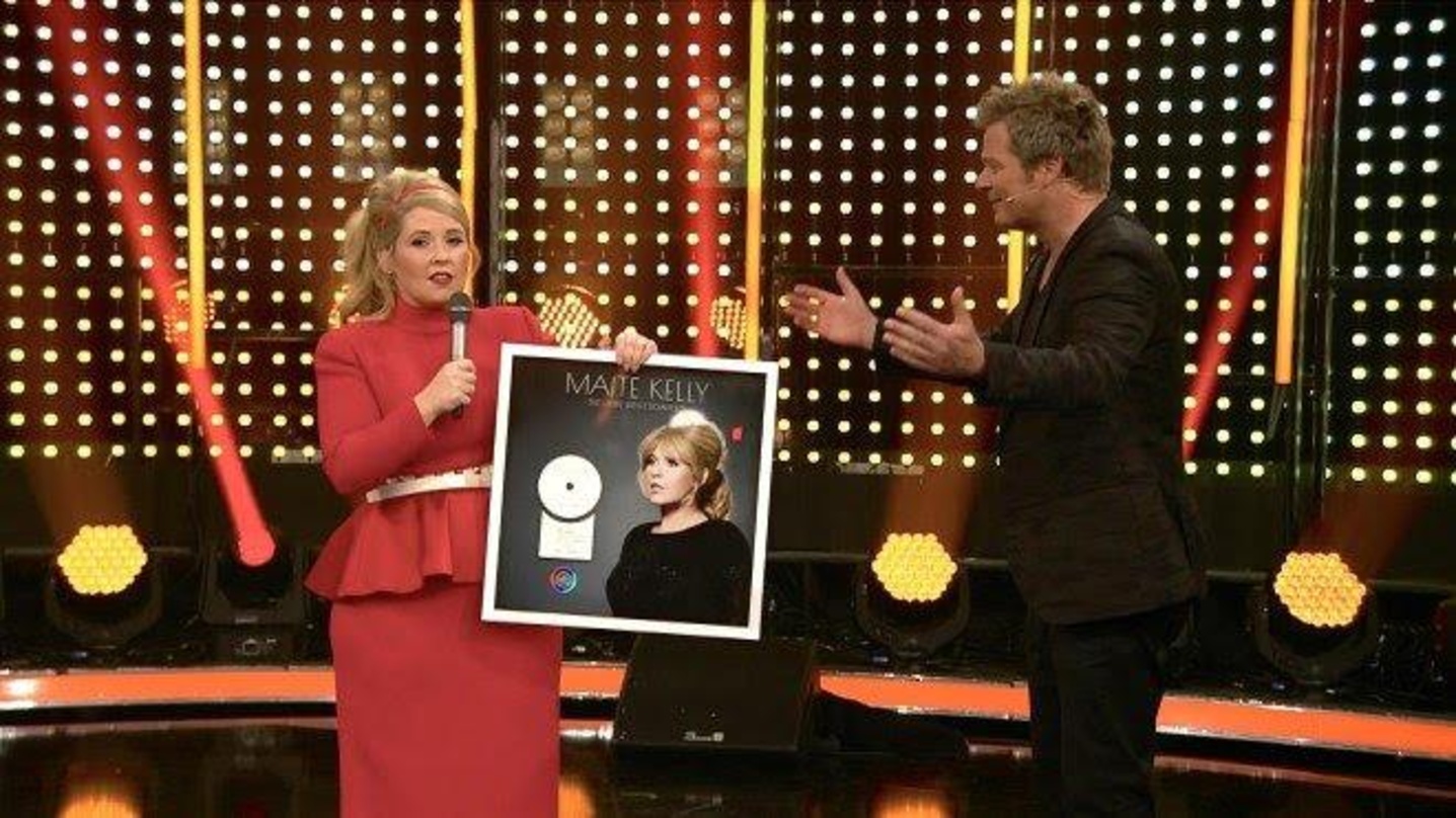 Platin-Verleihung direkt nach dem Auftritt: Maite Kelly und Oliver Geissen