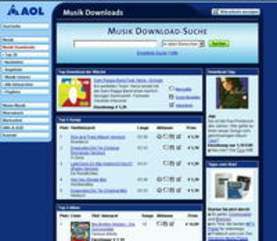 Erfreut sich wachsender Beliebtheit: Der AOL-Music-Shop