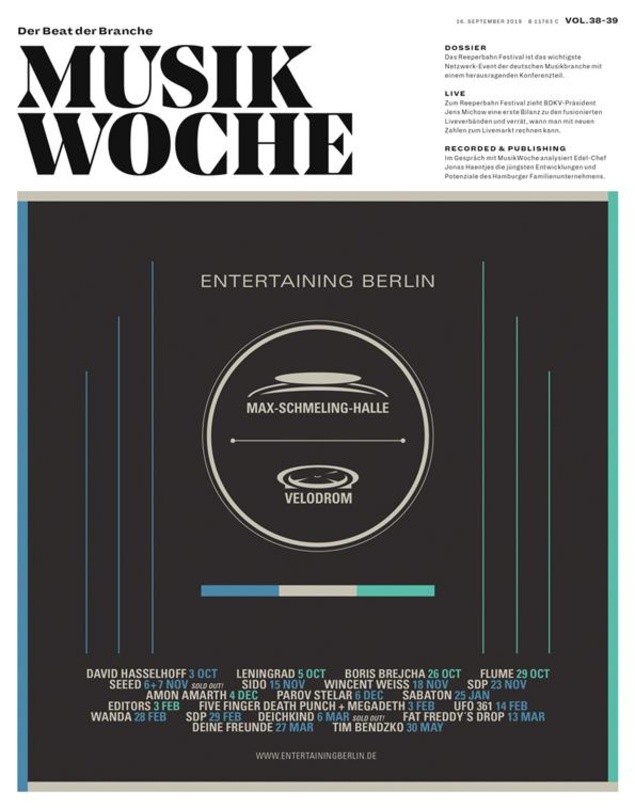07ad740521c201c24c2798c2ff378c1e78145452deba6f851b9d70ba31409b61 Die E-Paper-Ausgabe von MusikWoche Vol. 38-39 2019