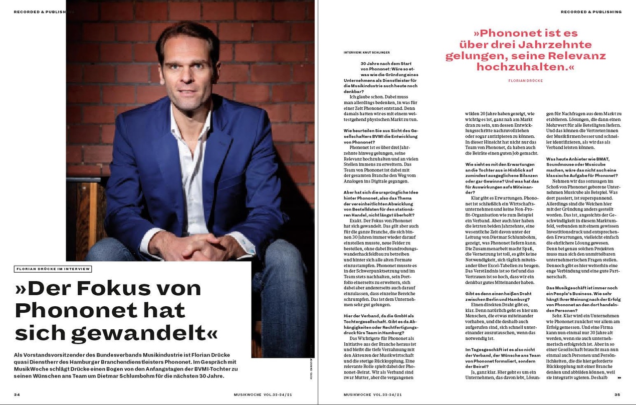 Beobachtet eine anhaltend hohe Relevanz des Branchendienstleisters Phononet: Florian Drücke