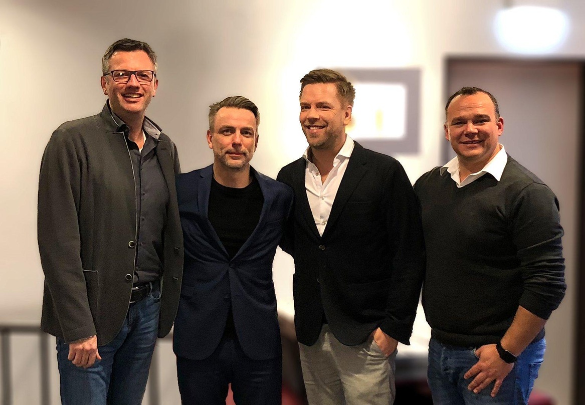 Haben gemeinsam viel vor (von links): Peter Band (Manager, Public Entertainment), Norman Görlitz (Geschäftsführer, MSK Meistersinger), Tom Gaebel und Andre Graute (Booker, Public Entertain...