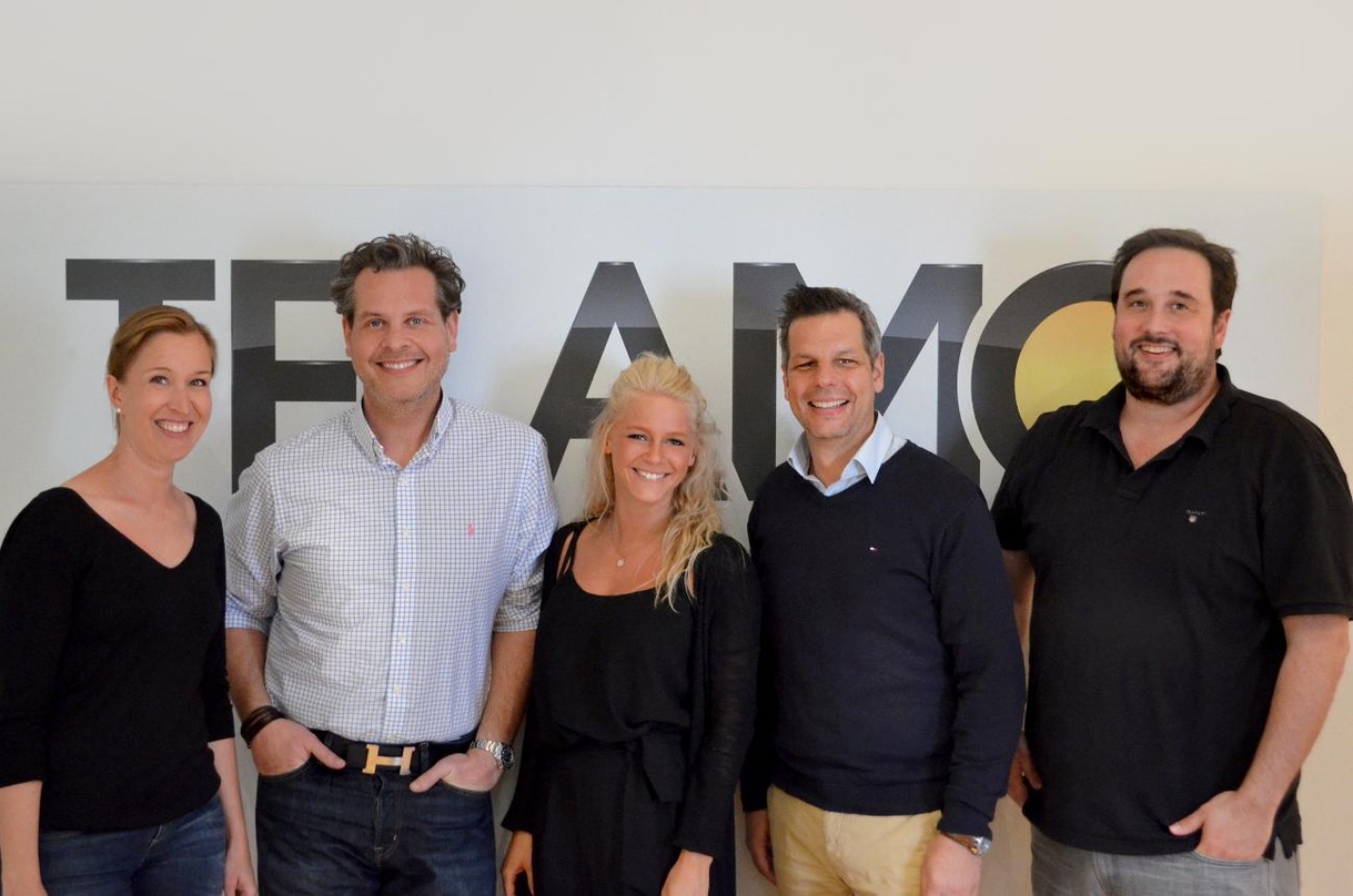 Neue Partner (von links): Birte Goldbrunner (Director Marketing), Christian Geller (Management & Produktion Julia Lindholm), Julia Lindholm, Telamo-Chef Ken Otremba und Alexander "Xandi" D...