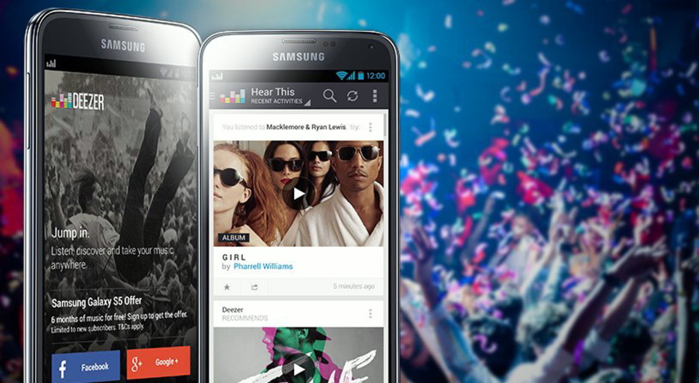 Schulterschluss: Samsung und Deezer gewähren Käufern eines neuen Galaxy S5 sechs Monate lang ohne zusätzliche Kosten Zugriff auf das Premium-Plus Musikabo des Streamingdienstes