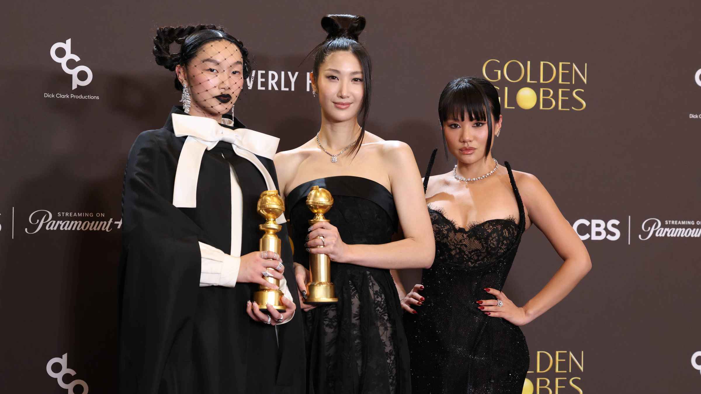 Heimsten einen Golden Globe ein (von links): Audrey Nuna, Ejae und Rei Ami (Singstimmen der "KPop Demon Hunters").