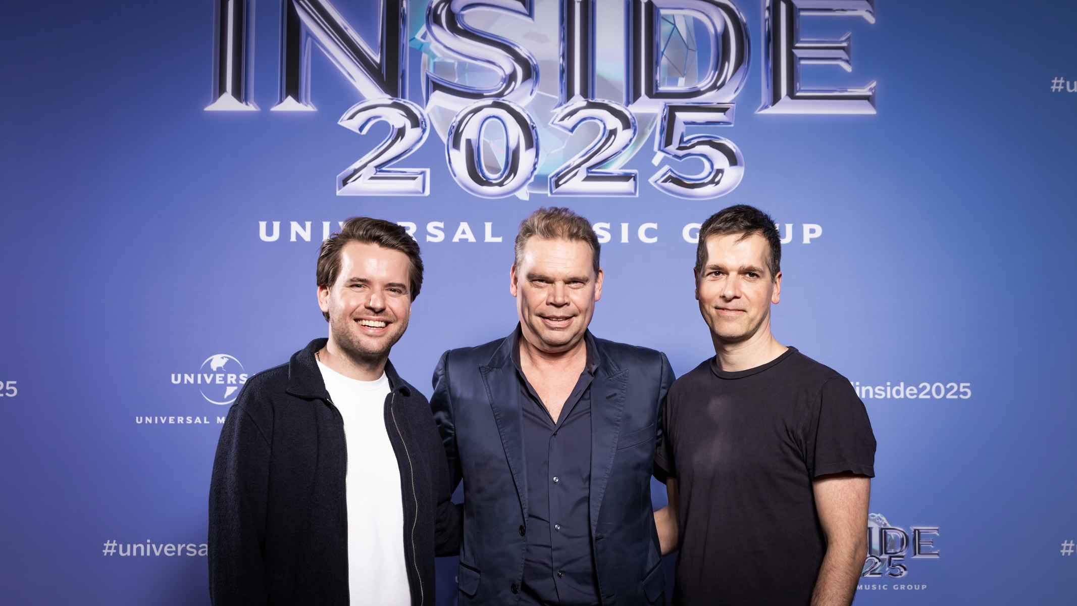 Feierten bei der Inside 2025 auch 100 Jahre Electrola (von links): Leonard Prasuhn, Tom Bohne und Dirk Geibel.