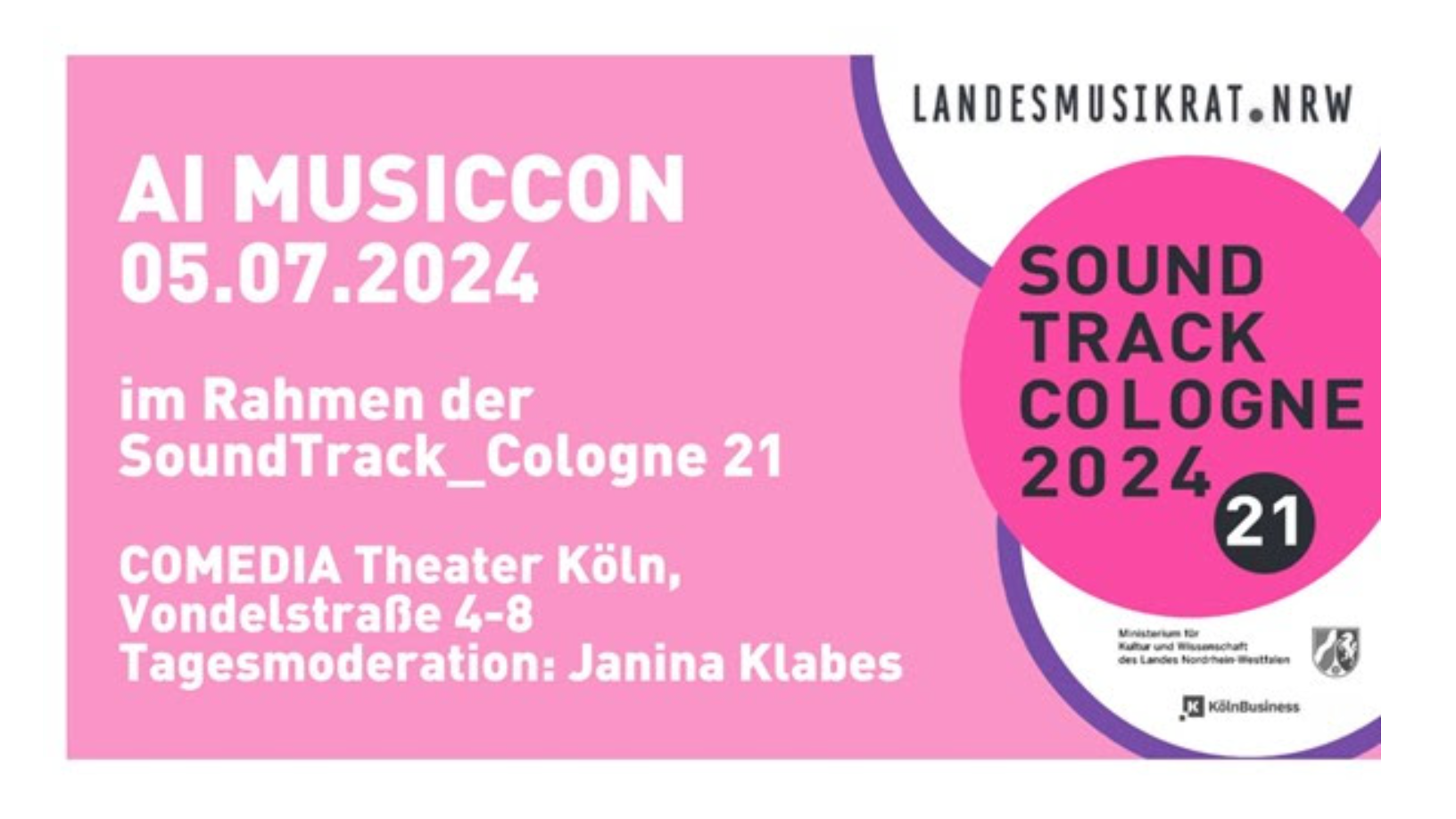 Ist in diesem Jahr Teil von SoundTrack_Cologne: Die AI MusicCon.