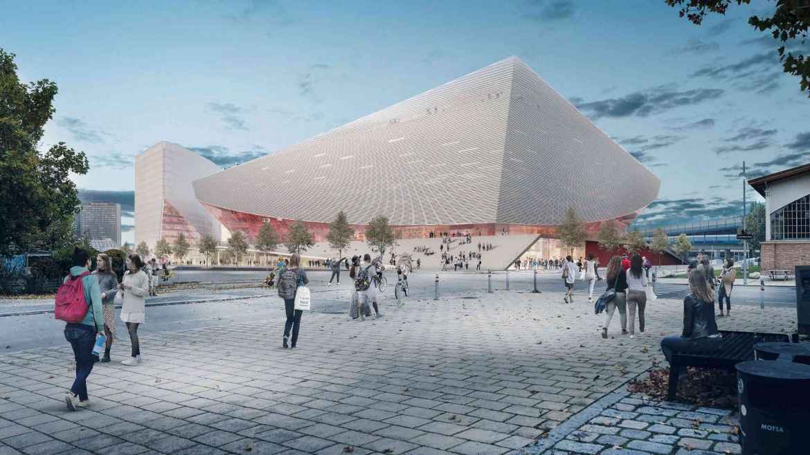 So könnte die neue Arena in Wien aussehen: ein Entwurf der Architektenbüros Kronaus/Mitterer/Gallister.