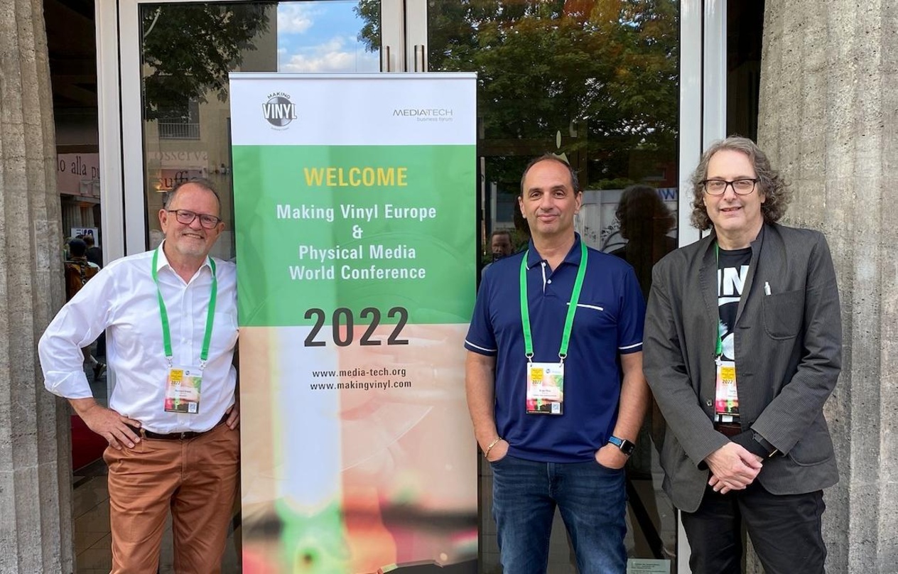 Luden nach Offenbach ins Capitol (von links): Bernhard Krause (Co-Owner Studio Krause), Bryan Ekus (President Making Vinyl) und Larry Jaffee (Conference Director,Co-Founder Making Vinyl)