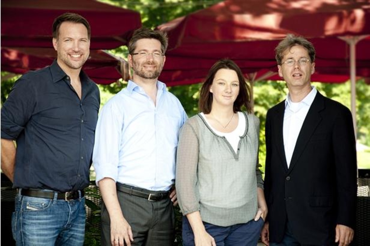 Die Vorstände der Reservix Holding AG (von links): Helge Hollander, Johannes Güntert, Katrin Stahlberg und Johannes Tolle