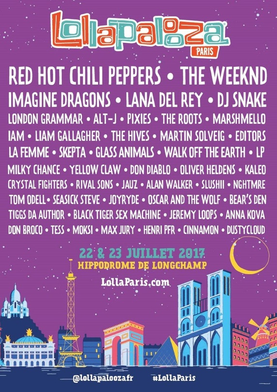 Wirbt für den ersten Ableger in Frankreich: das Plakat für Lollapalooza Paris