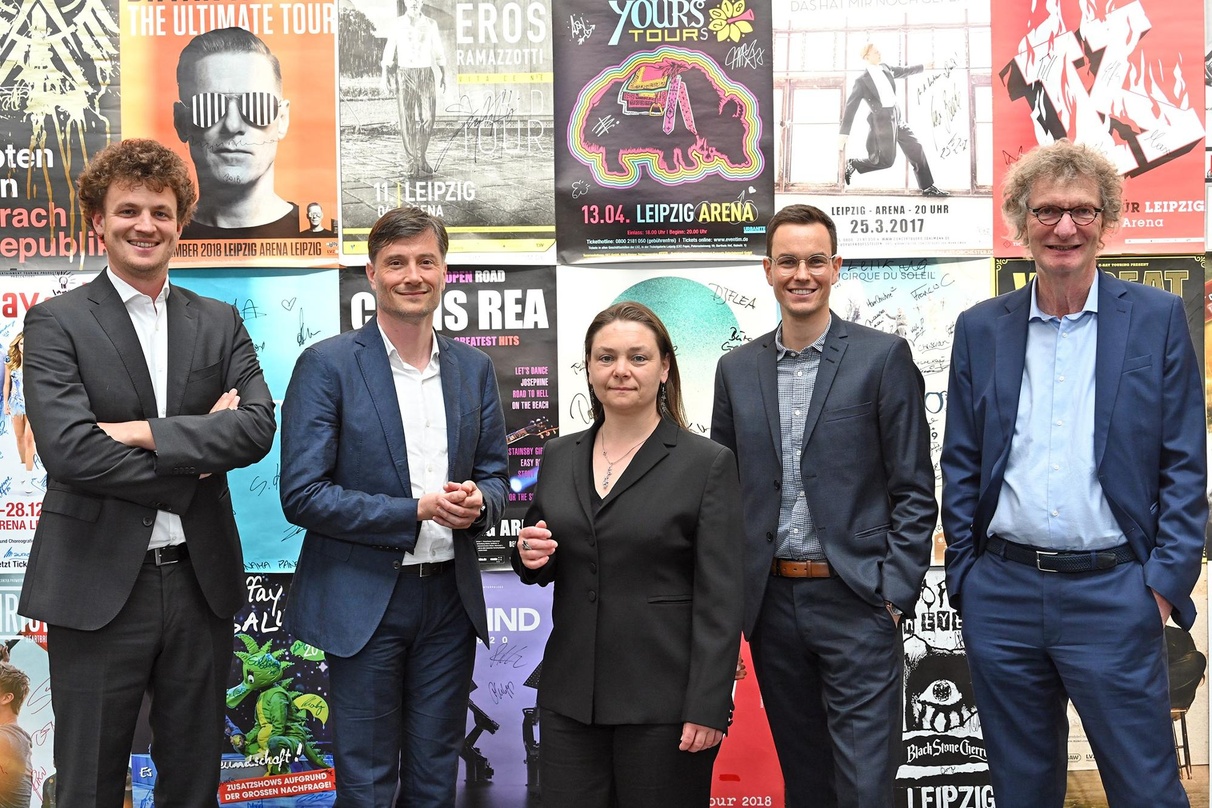 Blickten auf 20 Jahre Arena Leipzig zurück (von links): Philipp Franke (ZSL), Heiko Rosenthal (Bürgermeister für Umwelt, Ordnung, Sport der Stadt Leipzig), Iris Rackwitz, Matthias Kölmel u...