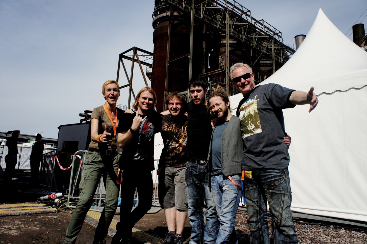 Schlagkräftiges Team (von links): Antje Lange (Century Media), Brad Kinsella (Kopek), Eberhard Pacak (Pacak Musikpromotion), Eoin Ryan (Kopek), Daniel Jordan (Kopek) und Wolfgang Funk (Ano...