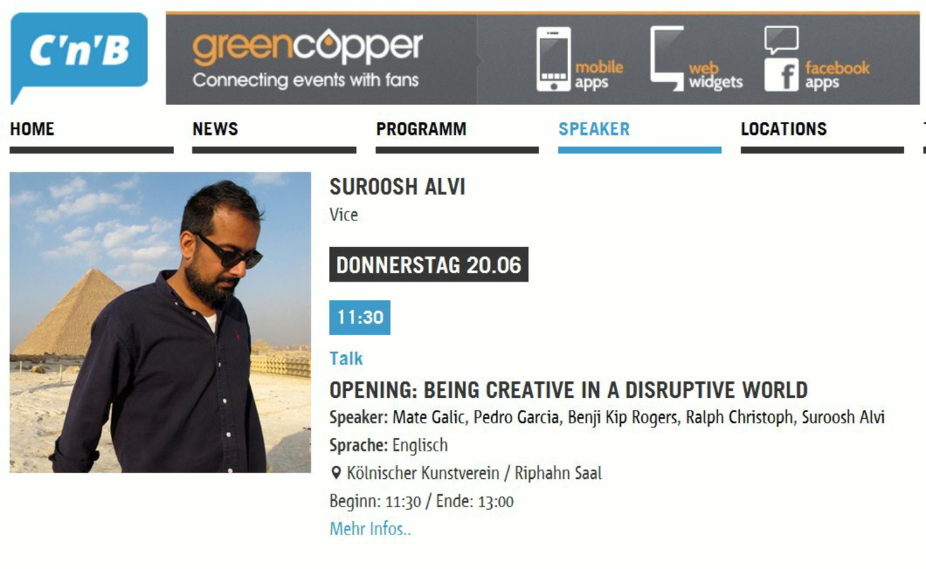 Kommt zum Eröffnungspanel: "Vice"-Gründer Suroosh Alvi