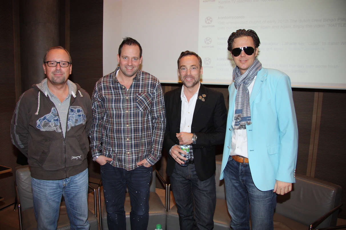 Diskutierten das Verhältnis zwischen Kreativen und Labelmachern in digitalen Zeiten (v.l.n.r.): Michael Pohl, Tom Novy, Jens Thele und Alexander Marcus