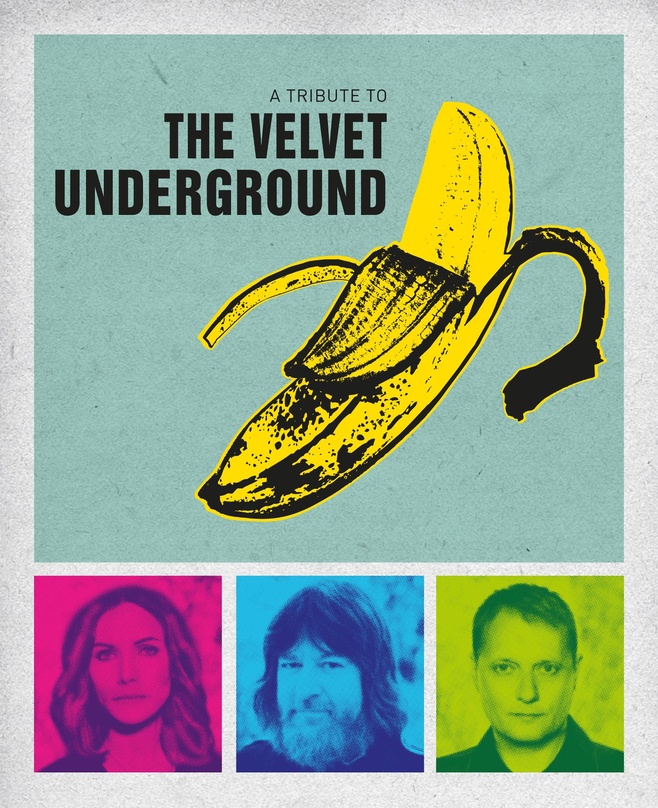 Optischer Aufhänger für die Tour: das Plakatmotiv mit der Velvet-Underground-Banane und den Tribut-Köpfen (von links) Nina Persson, Ebbot Lundberg und Magnus Carlson