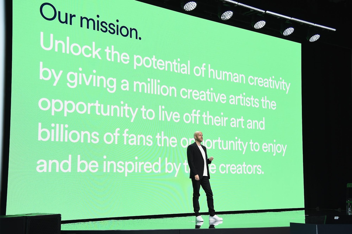 Will auch nach dem Gang an die Börse an den Zielen von Spotify festhalten: CEO Daniel Ek, hier kürzlich bei der Präsentation am Investor Day des Streamingdienstes