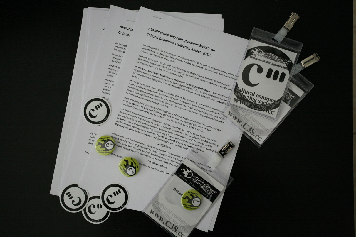 Sollen über die geplante Alternative zur GEMA informieren: Materialen der C3S