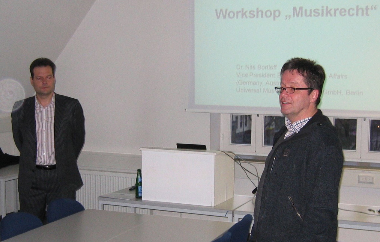 Zu Gast an der WWU: Nils Bortloff (l.) mit Thomas Hoeren