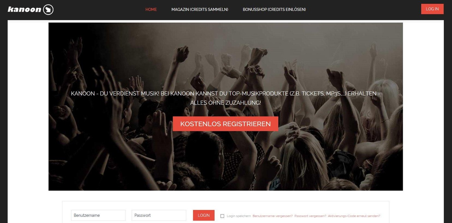 Bietet Werbung im Gegenzug für Produkte: das Portal kanoon music