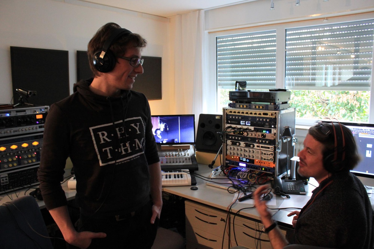 Bei der Arbeit im Studio: Pimpy-Panda-Gründer Daniel Hopf (links) und Labelchef Patrick Tompert