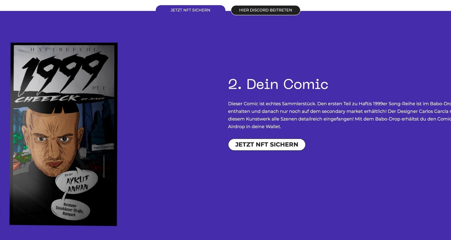 Ist ab dem 9. Mai für die Besitzer:innen des Babo-Drops verfügbar: ein Comic aus der "Hafti-1999"-Comicreihe