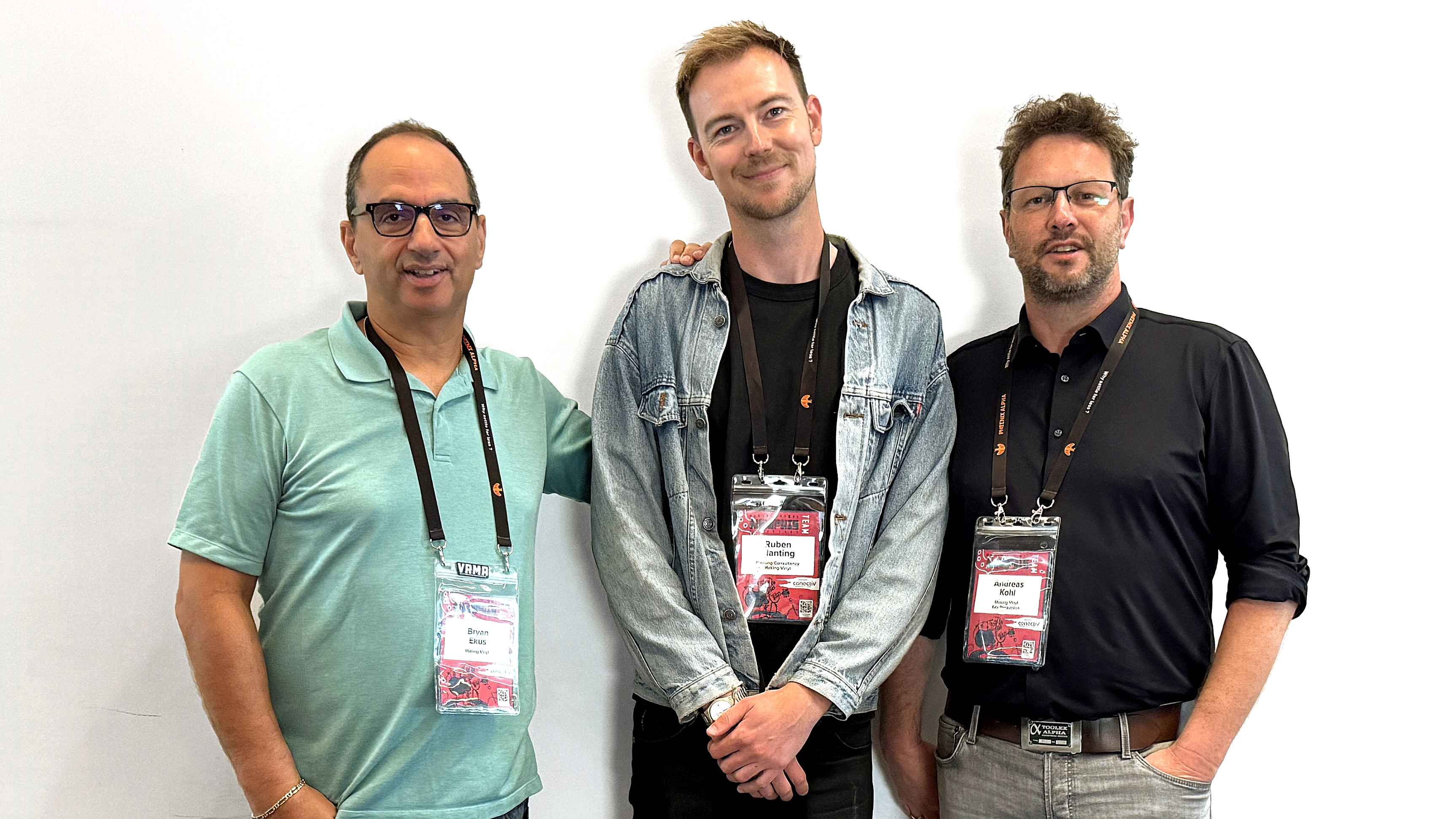 Für den Inhalt bei Making Vinyl Europe verantwortlich (von links): Bryan Ekus, Ruben Planting (Program Assistant Manager) und Andreas Kohl (Konferenzdirektor).