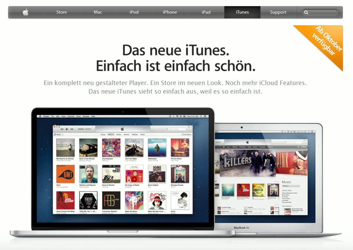 Soll angeblich noch im Oktober verfügbar sein: Das neu gestaltete iTunes lässt am 26. Oktober noch auf sich warten, iRadio beschäftigt derweil die Gerüchteküche