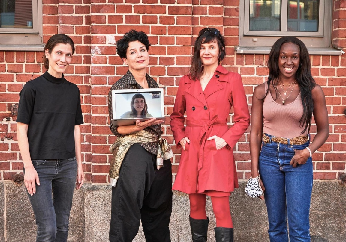 Bei der offiziellen Gründung der Music Women* Germany im September 2020 in Hamburg (von links): Alin Coen, Andrea Rothaug, Amelie Köppl (auf dem Bildschirm), Jovanka v. Wilsdorf und Pamela...