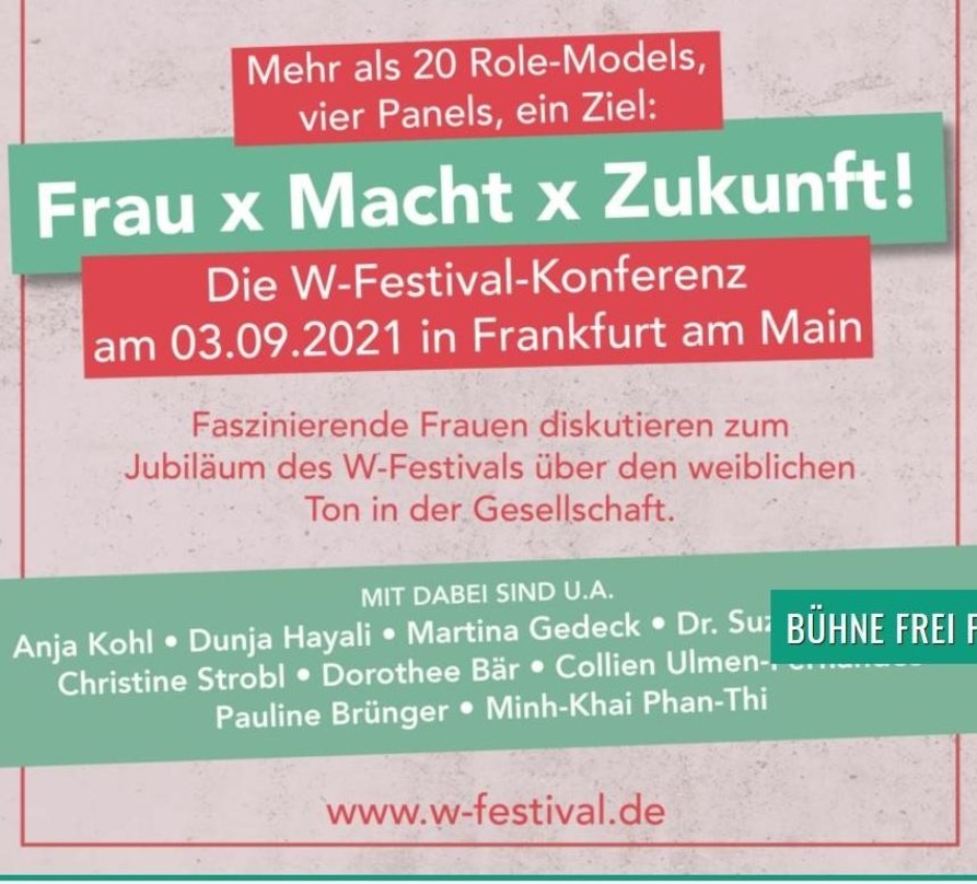 Findet am 3. September in Frankfurt statt: "Frau X Macht X Zukunft"