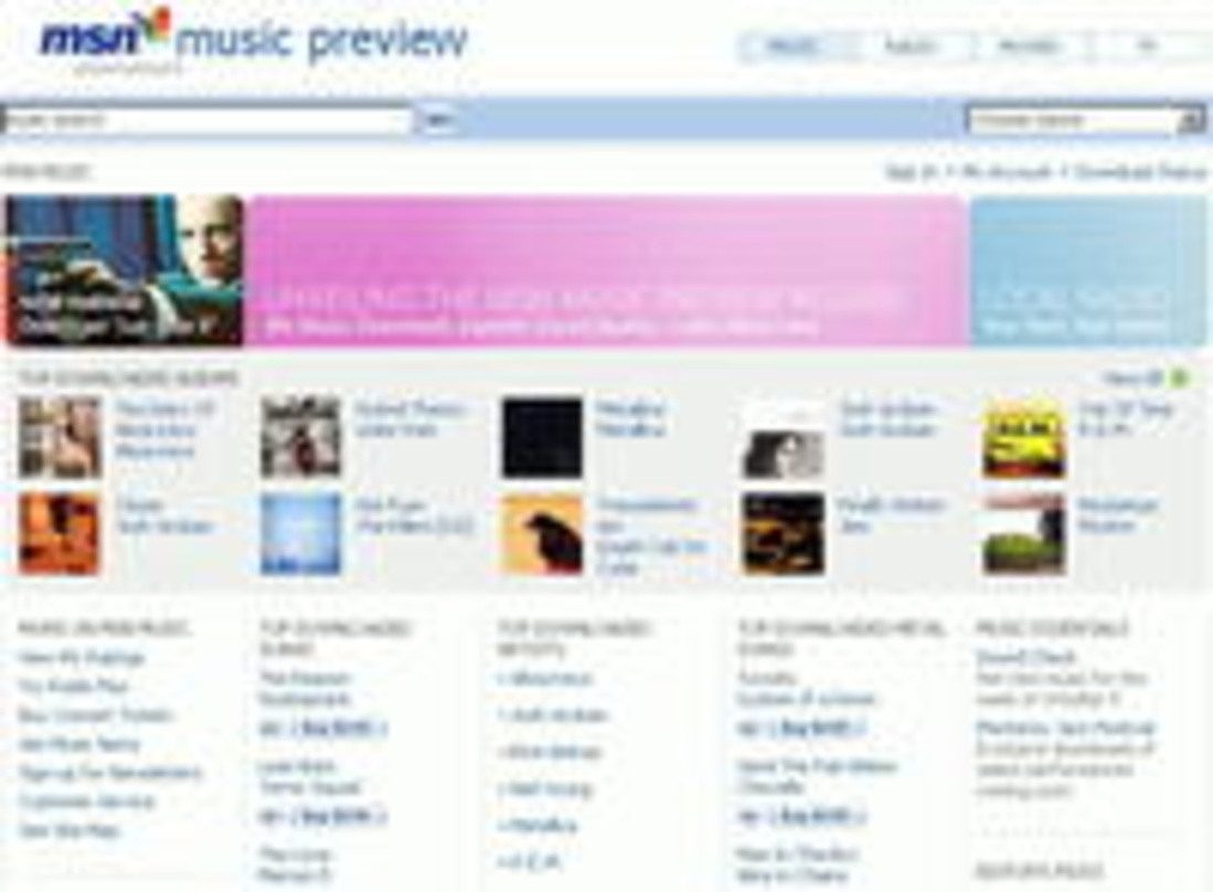 Bisher nur als Beta-Testversion online: der MSN Music Store