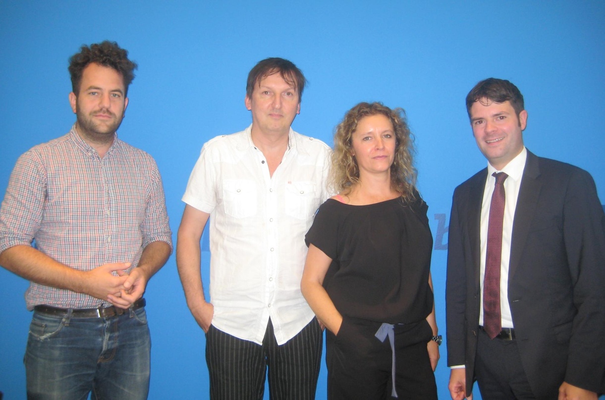 Stellten kürzlich Pop=Kultur als Nachfolger der Berlin Music Week vor (von links): Die Kuratoren Martin Hossbach, Christian Morin, Katja Lucker und Björn Böhning (Chef der Senatskanzlei)