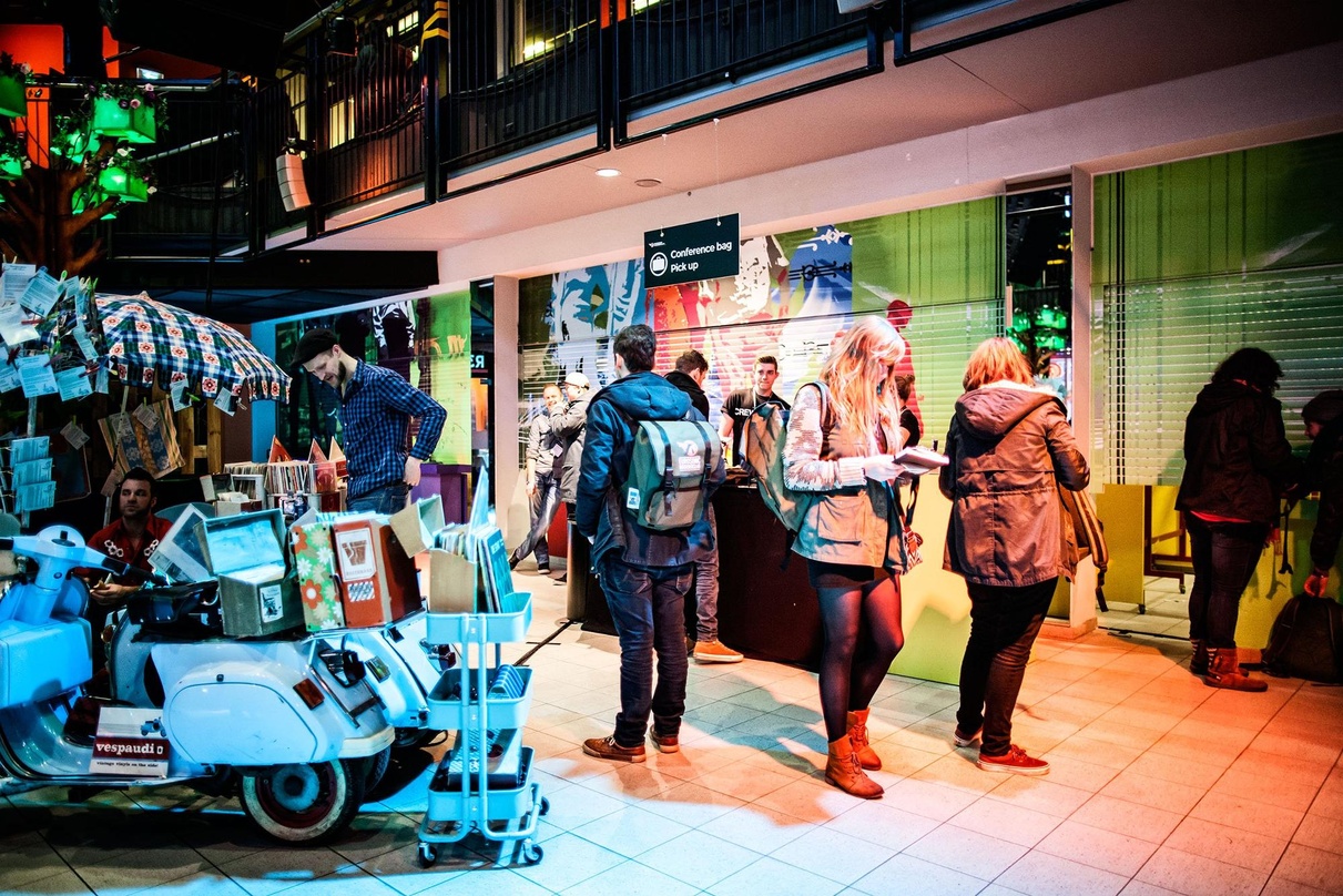 Eurosonic Noorderslag wird auch 2016 gut besucht sein: Der Schalter im Tagungsgebäude De Oosterpoort im Jahr 2015