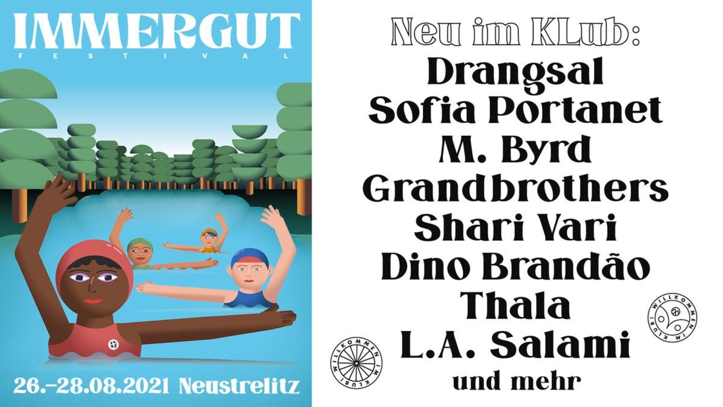 Optischer Hinweis aufs Festival: Immergut-Flyer zu den neu gebuchten Acts