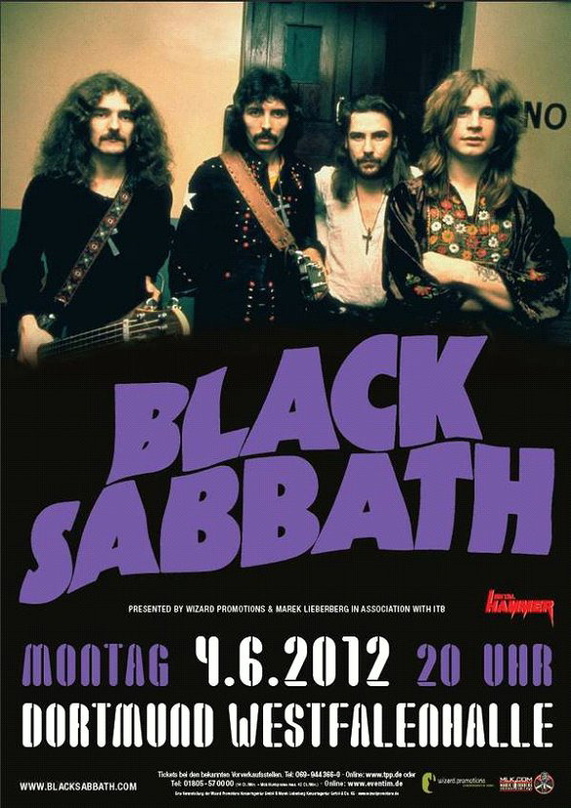 Wirbt mit einem Bild aus frühen Tagen für ihr Deutschlandkonzert: aktuelles Plakatmotiv von Black Sabbath