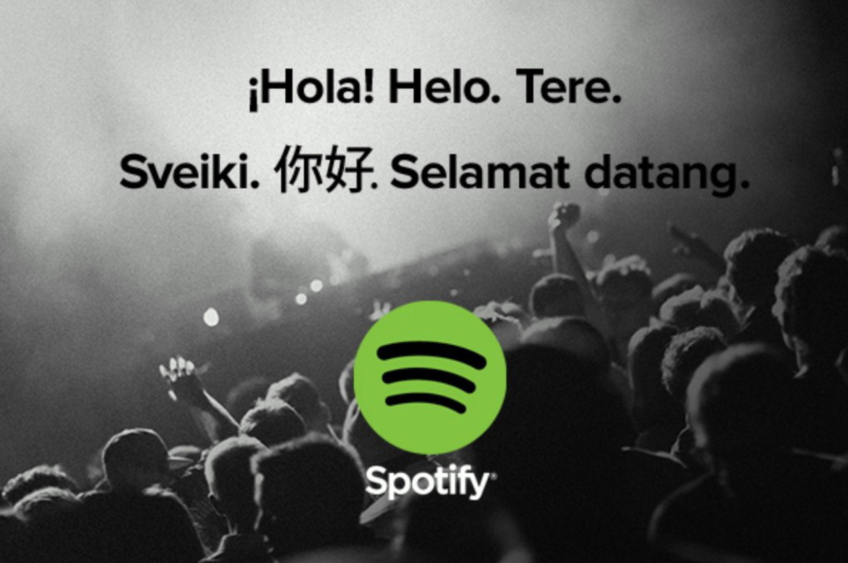 Sagt vielsprachig "Hallo": Die Spotify-Macher streamen nun unter anderem in Mexiko und Singapur