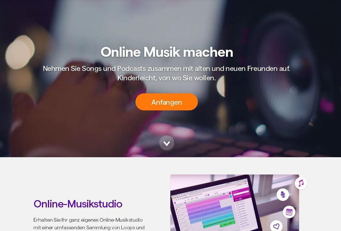 Ermöglicht Musikproduktion und Austausch über die Cloud: Soundtrap