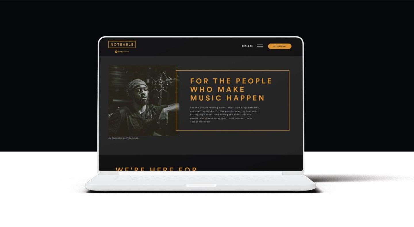 Richtet sich direkt an Kreative: die Website Noteable von Spotify