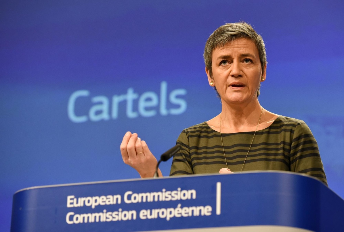 2116726d4869a9d11debc38c48b2d89d09982409f16cdc08ee3c86035374afa3 Leitet nach gut einem Jahr nun doch noch eine Untersuchung im Streit zwischen Spotify und Apple einleiten: EU Wettbewerbskommissarin Margrethe Vestager, hier im Februar 2018