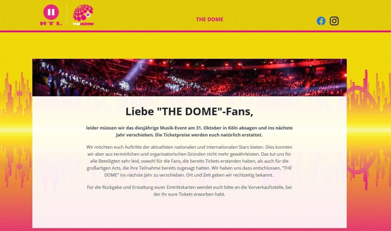 Kurzfristig abgesagt: "The Dome"