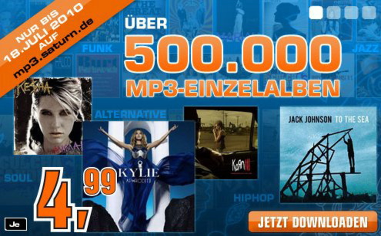 Bei Saturn für unter fünf Euro zu haben: Ke$ha, Kylie, Korn und andere Kandidaten