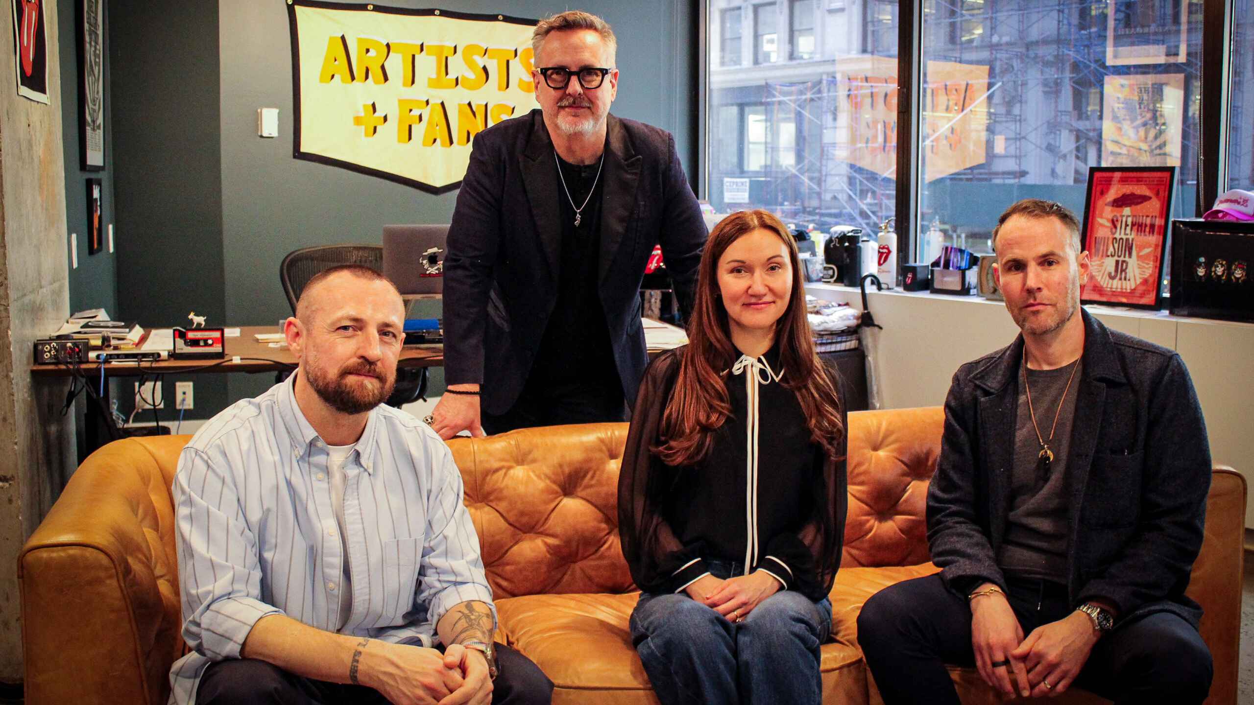 Bilden das neue internationale Managementteam von Bravado (von links): Eric Mackay (General Manager), Matt Young (CEO), Amy Zaglauer (Senior Vice President Artist Strategy) und Dan Goldber...